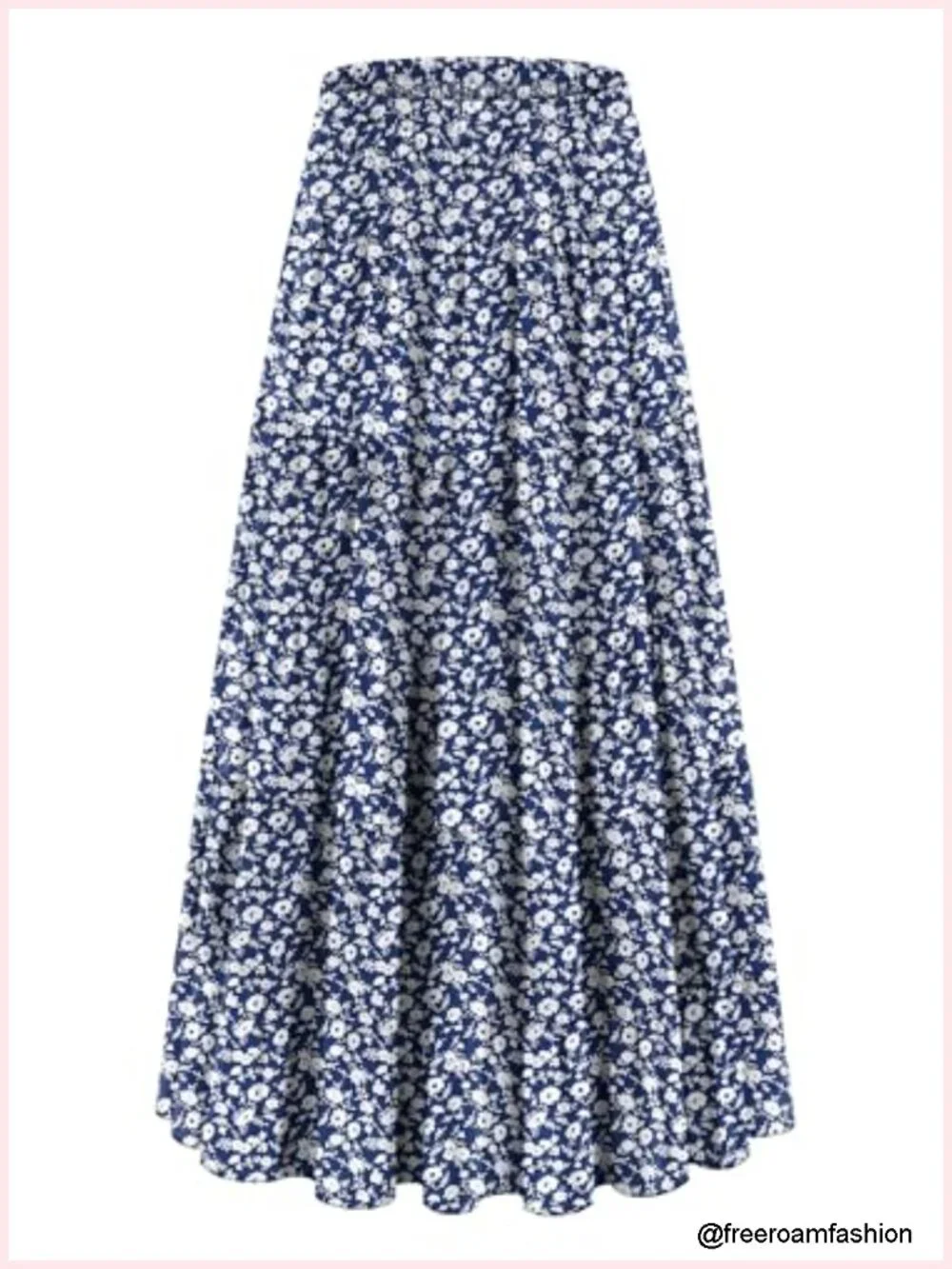 Women's Chiffon A-Line Maxi Skirt - High Waist Elastic Boho Pleated Flowy